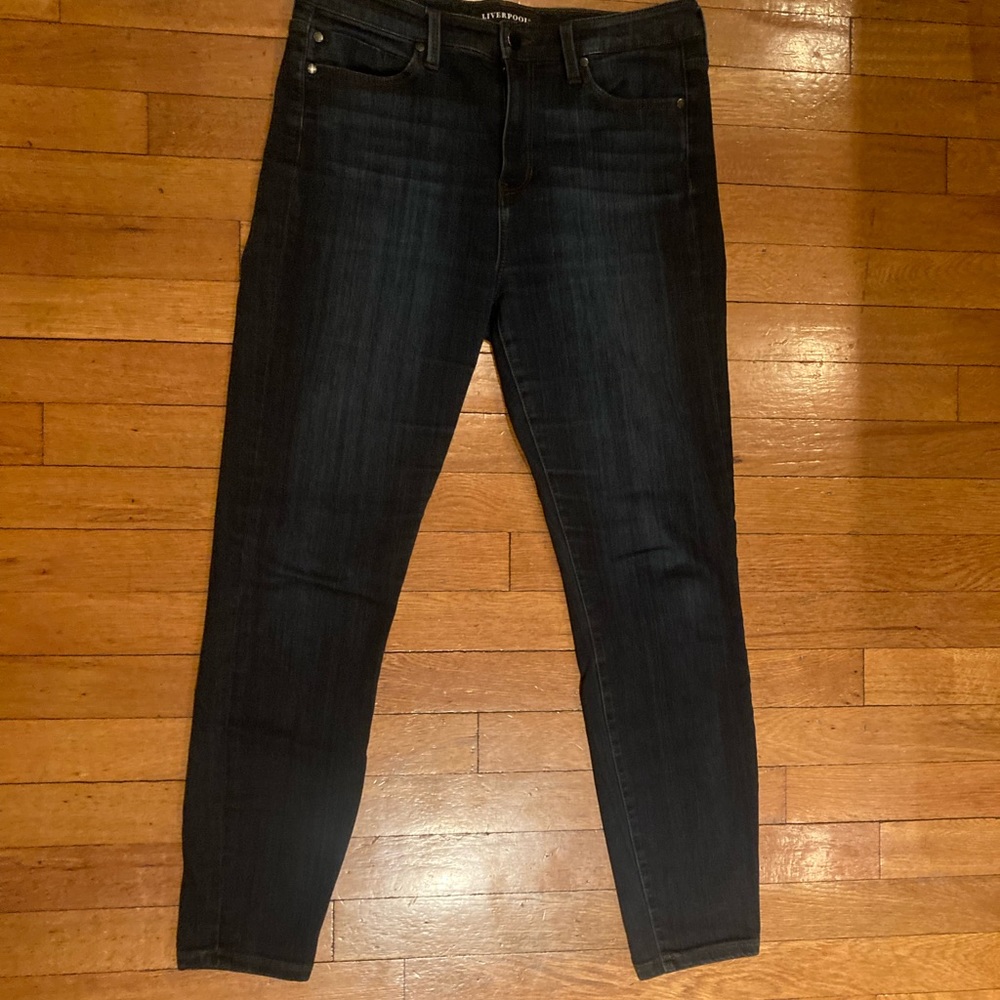 Size 8 skinny dark wash Liverpool jeans.